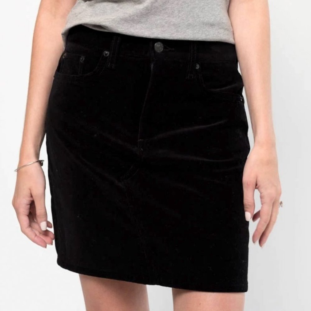 RAG & BONE Dive Skirt in Black Velvet